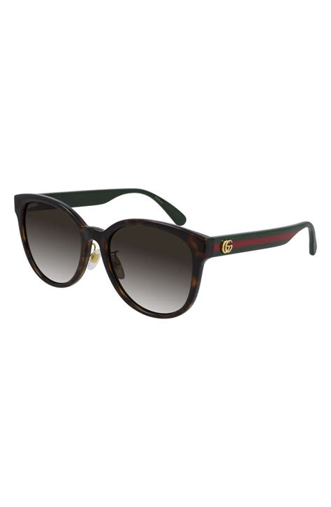 gucci 56mm round browbar sunglasses|gucci round gradient sunglasses.